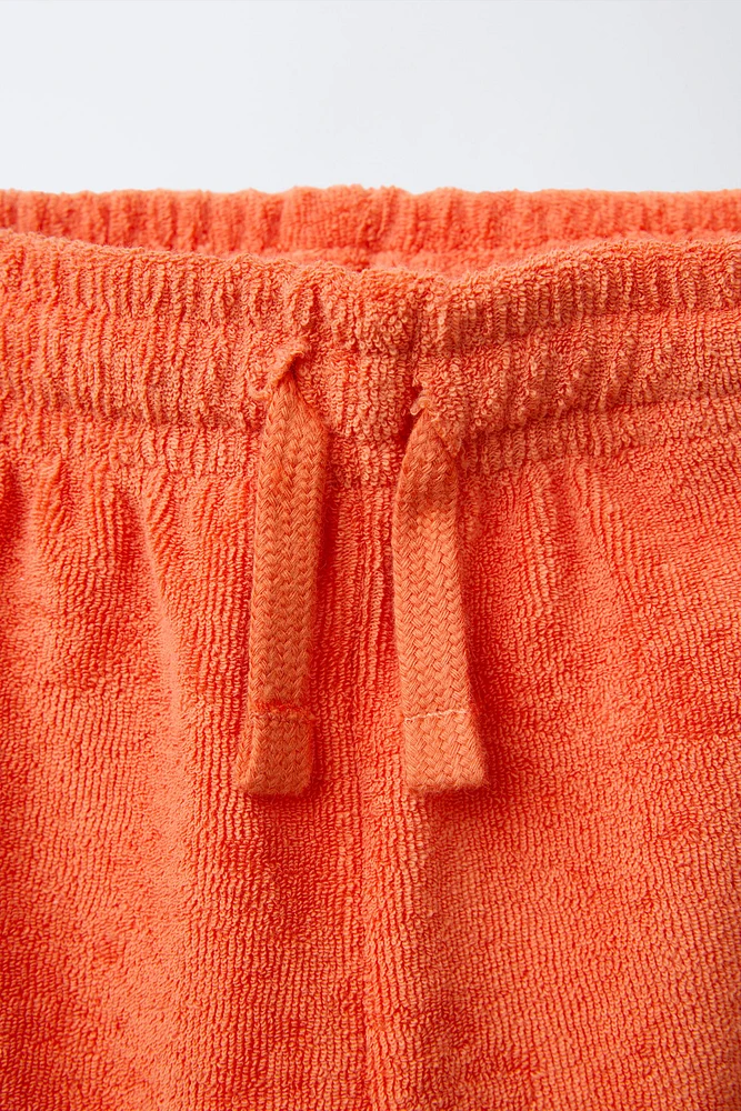 TOWELING SHORTS WITH SIDE STRIPES