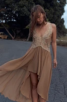 ASYMMETRIC LACE RUFFLE DRESS