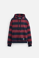 STRIPED HOODED SWEATSHIRT