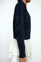 PLEATED SLEEVE SWEATSHIRT