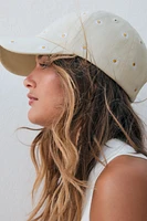 CASQUETTE SERGÉE BRODERIES FLEURS