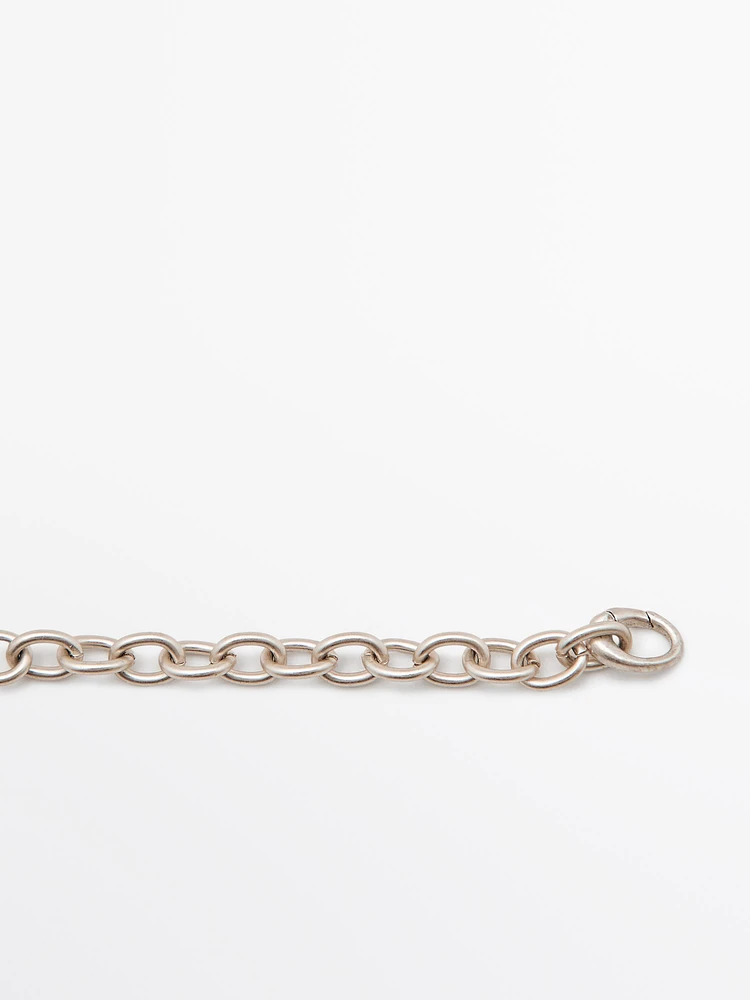 Chain belt with star rhinestones