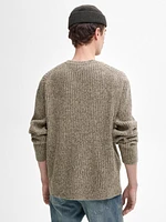 Pull en maille moulinée de laine mélangée