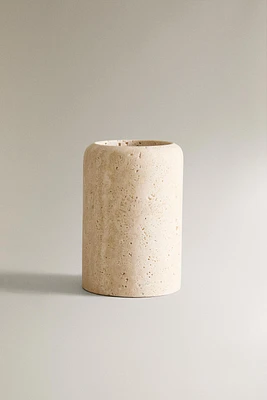 BEIGE MARBLE TOOTHBRUSH CUP
