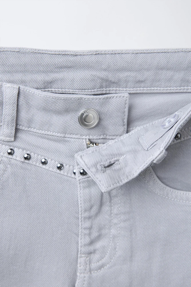 STUDDED FLARE JEANS