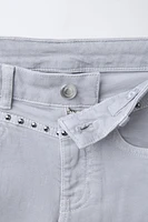 STUDDED FLARE JEANS