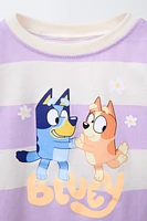 BLUEY © LUDO STUDIO STRIPED T-SHIRT AND SHORTS JOGGING SET