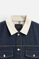 CONTRAST COLLAR DENIM JACKET