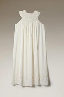 GATHERED NIGHTGOWN WITH LACE