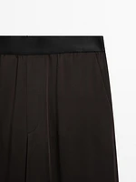 Pantalon large satiné