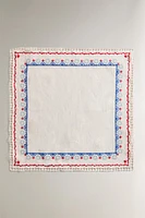 SET OF COTTON AND LINEN NAPKINS WITH CROSS STITCH EMBROIDERY (SET OF 2)