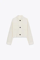 LINEN JACKET WITH CONTRAST SLEEVES