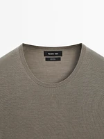 T-shirt en maille 100 % laine mérinos
