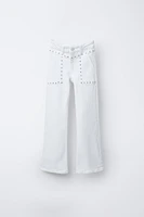 STUDDED FLARE JEANS