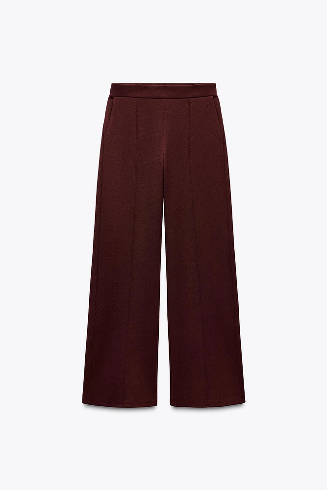WIDE LEG RIBBED PANTS