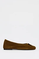 BALLERINES EN CROÛTE DE CUIR