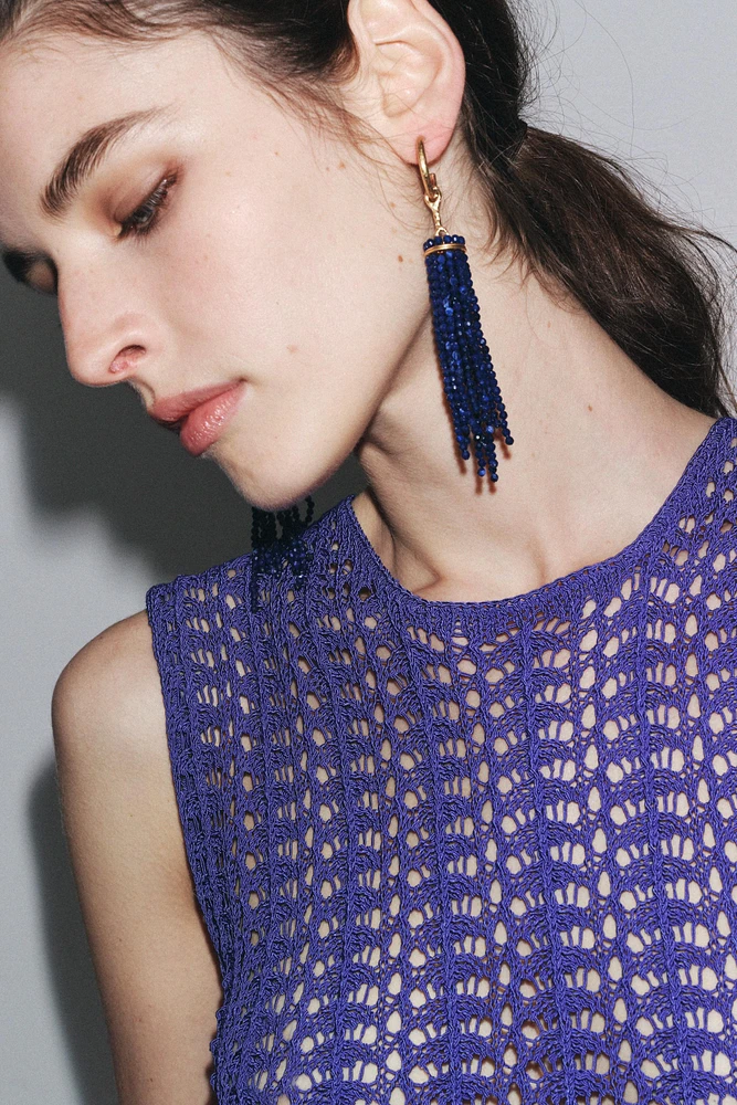BEADED CASCADE EARRINGS