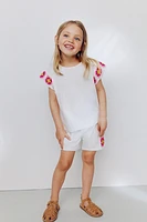 CROCHET SIDE STRIPE SHORTS