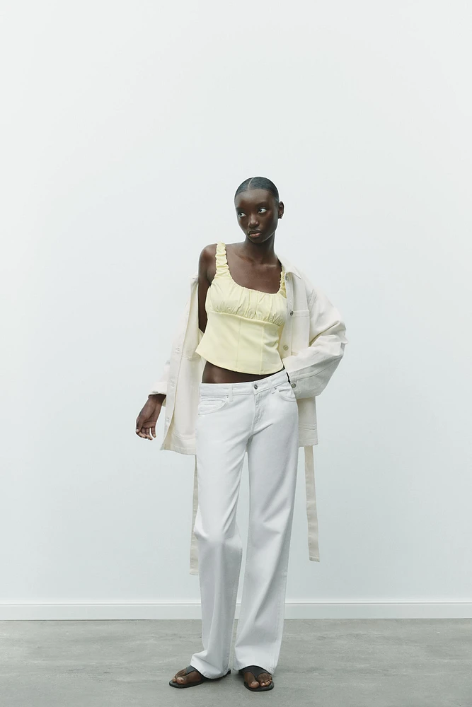 MIXED POPLIN TOP