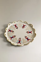 CERAMIC FLORAL DESSERT PLATE