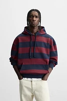 STRIPED HOODED SWEATSHIRT