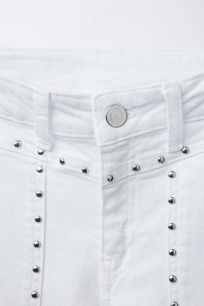 STUDDED FLARE JEANS