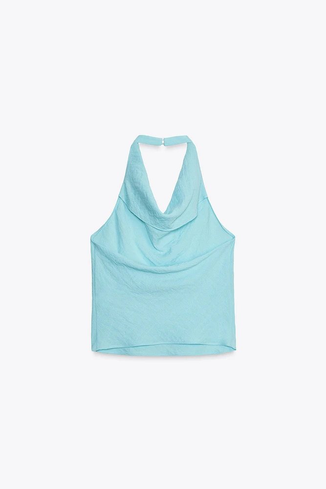 FLOWY HALTER TOP