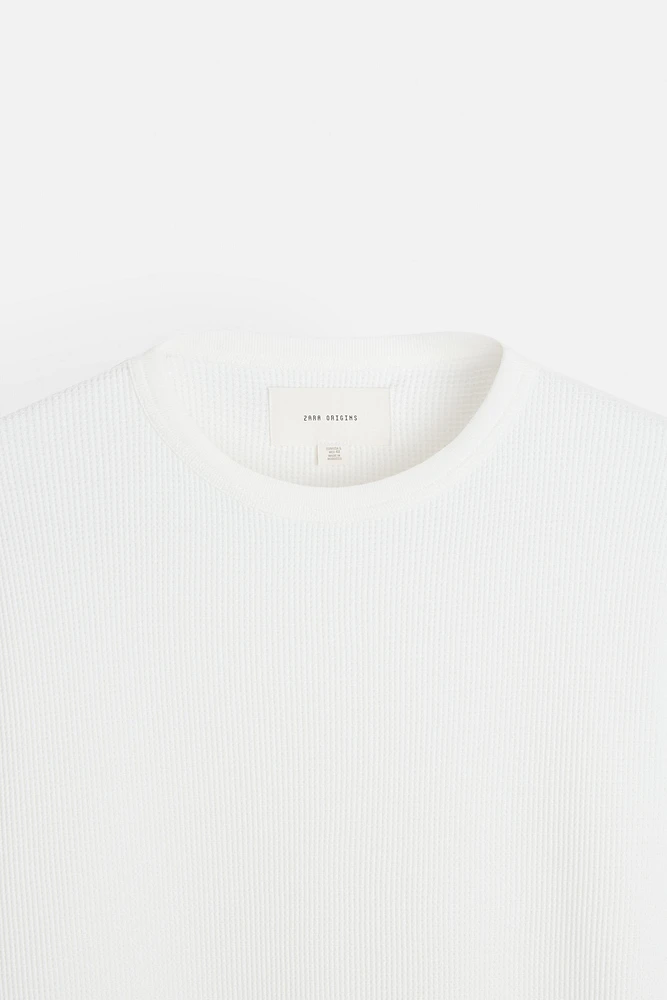 T-SHIRT À TEXTURE QUADRILLÉE