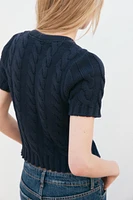 CONTRAST BUTTON KNIT JACKET