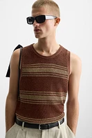 LINEN VISCOSE KNIT TANK TOP
