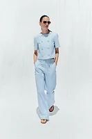 SHORT SLEEVE DOUBLE BREASTED BLAZER