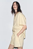 POPLIN SHORTS WITH STITCHING