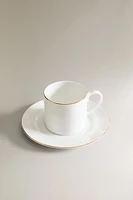 TASSE À THÉ AVEC SOUCOUPE PORCELAINE BONE CHINA BORD
