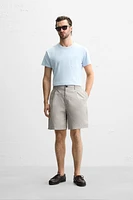 BERMUDA RELAXED FIT EFFET PLISSÉ
