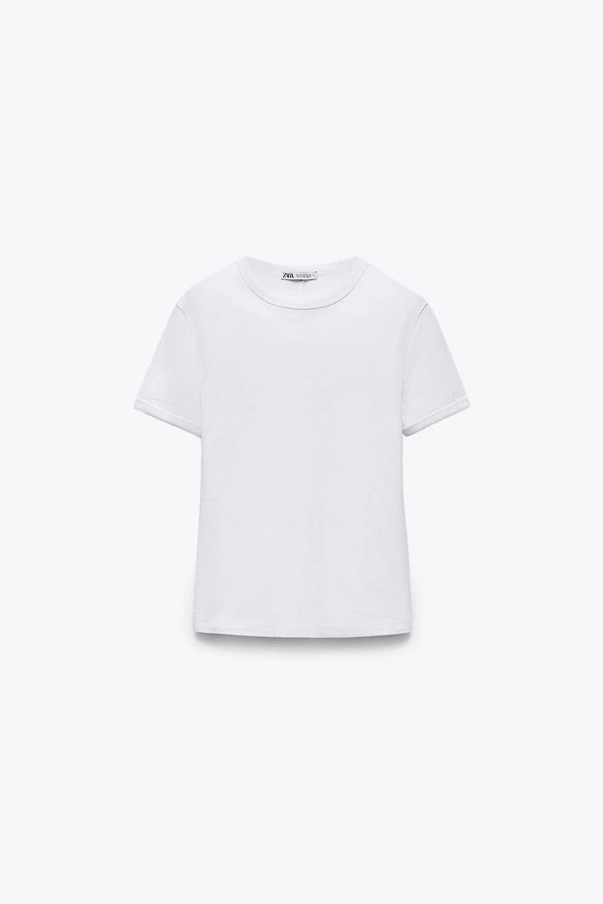 BACK SEAMED T-SHIRT