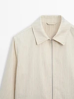 Veste bomber à rayures en coton mélangé