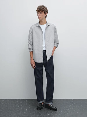Regular fit flecked shirt