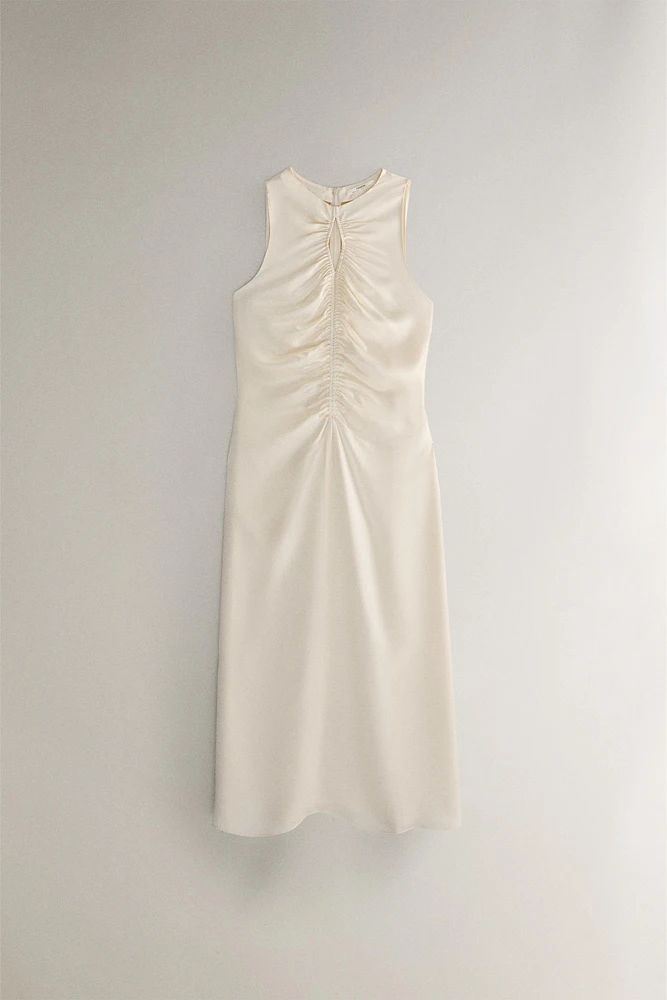 GATHERED SILK NIGHTGOWN