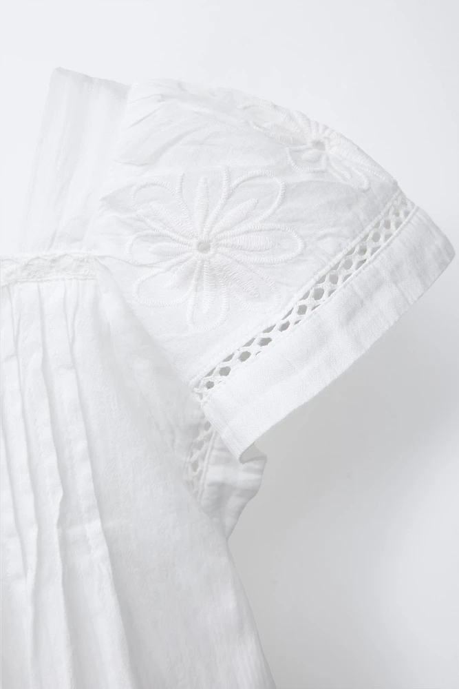 EMBROIDERED OPENWORK DRESS