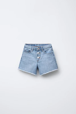 BERMUDA EN DENIM HIGH WAIST AVEC POCHES CŒUR
