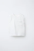 SLEEVELESS POCKET T-SHIRT