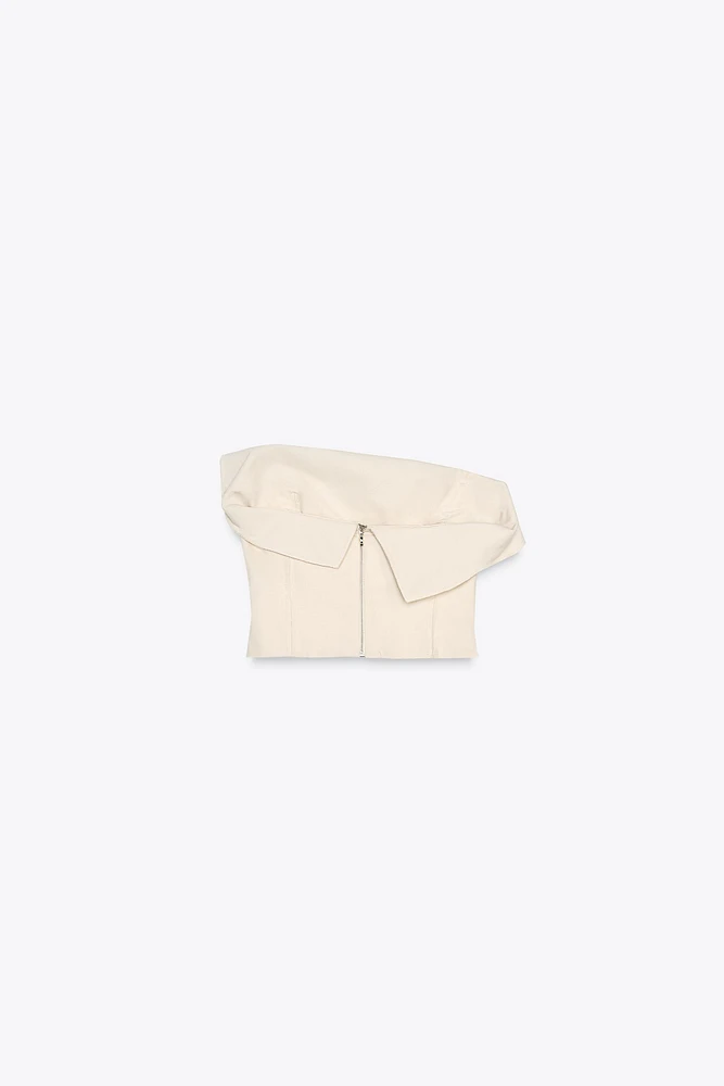 ZW COLLECTION STRAPLESS RUFFLED TOP