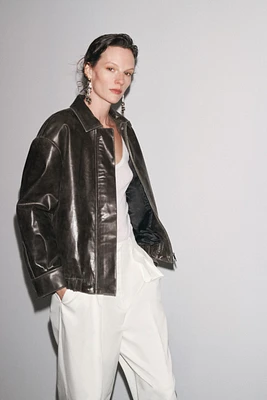 100% LEATHER BOMBER ZW COLLECTION LIMITED EDITION
