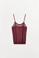 POINTELLE KNIT STRAPPY TOP