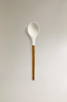 SILICONE AND WOODEN SPOON