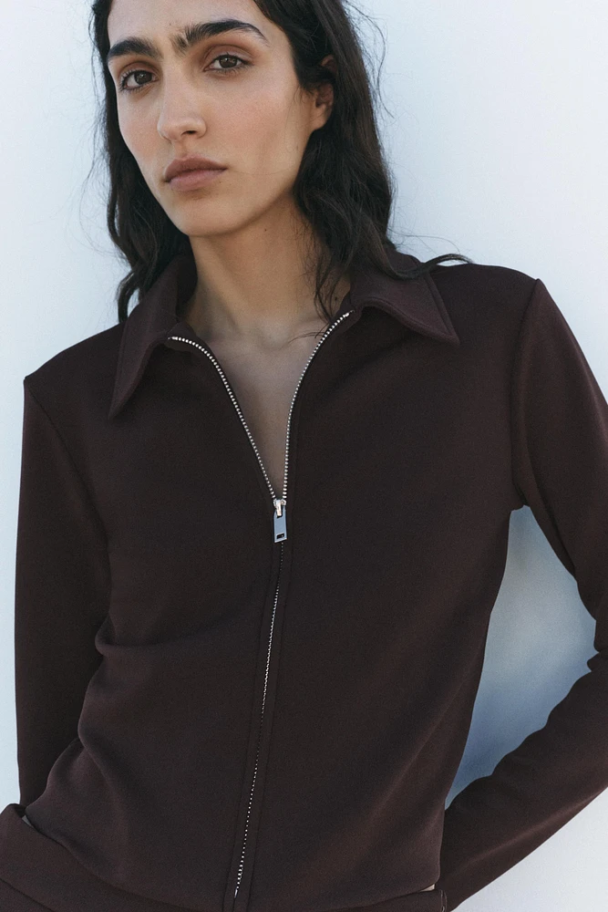 CREPE ZIPPER JACKET