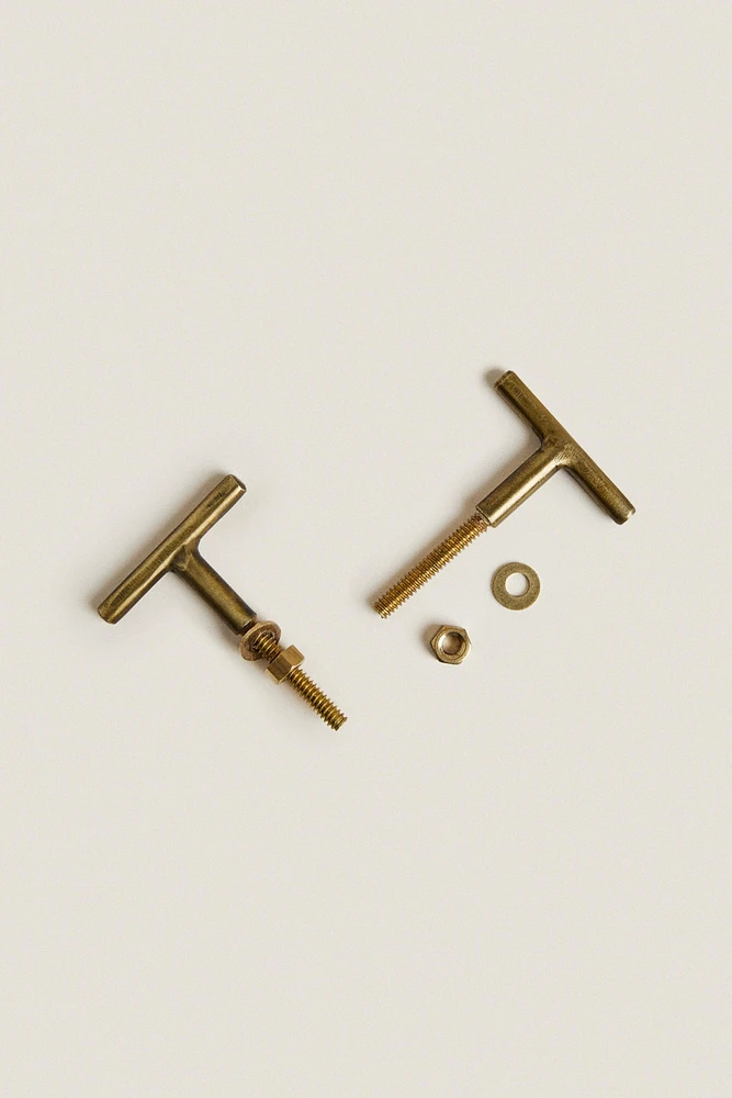 LOT BOUTONS DE PORTE MÉTALLIQUES DORÉS (LOT DE 2)