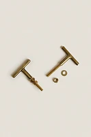 LOT BOUTONS DE PORTE MÉTALLIQUES DORÉS (LOT DE 2)