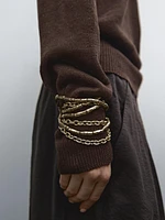 Pull en maille à col V 100 % lin