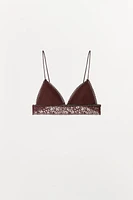100% SUEDE LACE BRA
